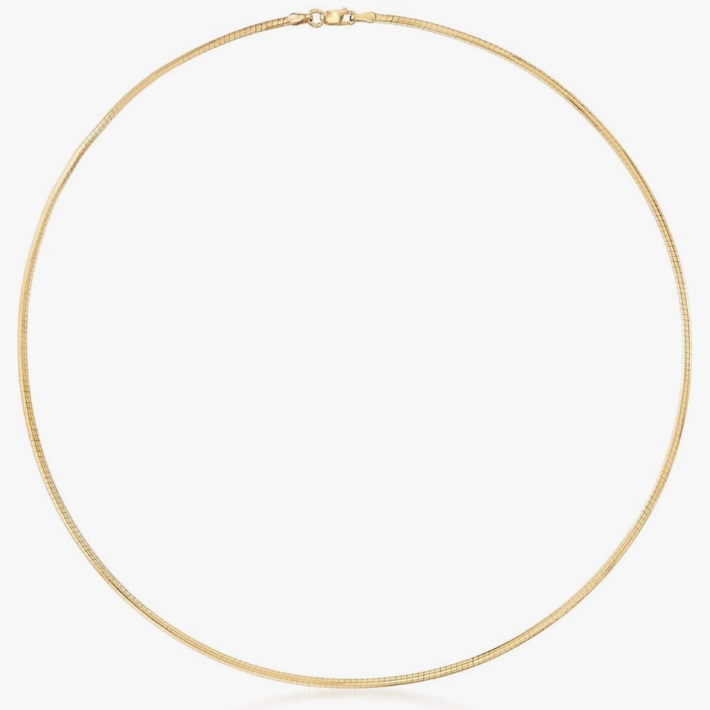 Italian Omega 2mm Gold Plated Necklace